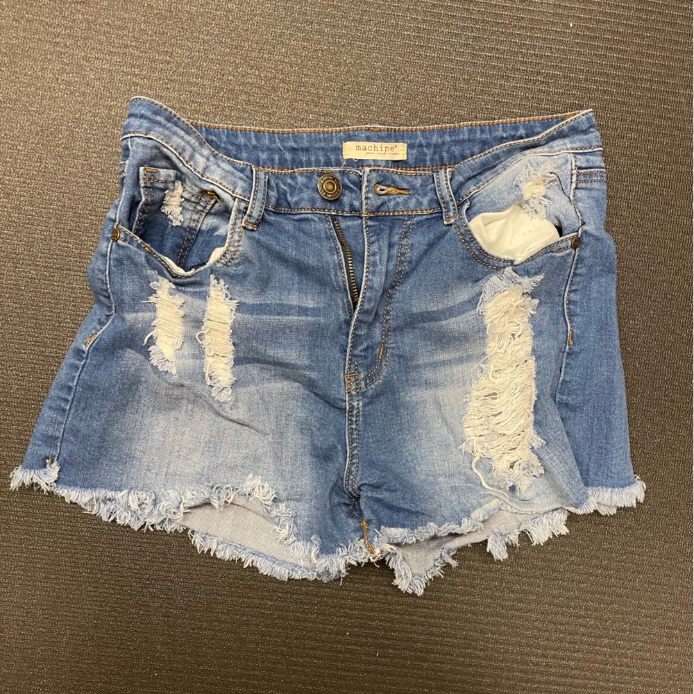 Denim cut off jean shorts distressed size 30/large